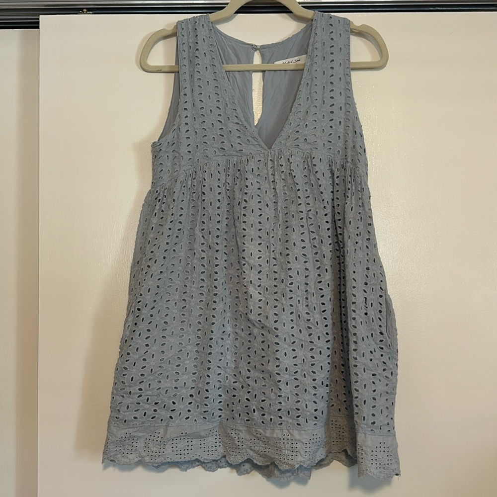 Eyelet Light Blue Summer Dress